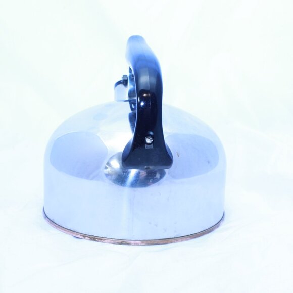 Revere Ware 1801 2QT Stainless Whistling Teapot Copper Bottom Kettle - Picture 2 of 10